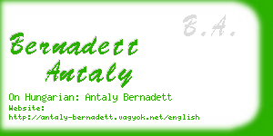 bernadett antaly business card